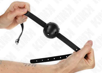 KINK - SIMPLICITY SCHWARZER ATMUNGSAKTIVER BALL 4,5 CM GAG 62 x 1,5 CM