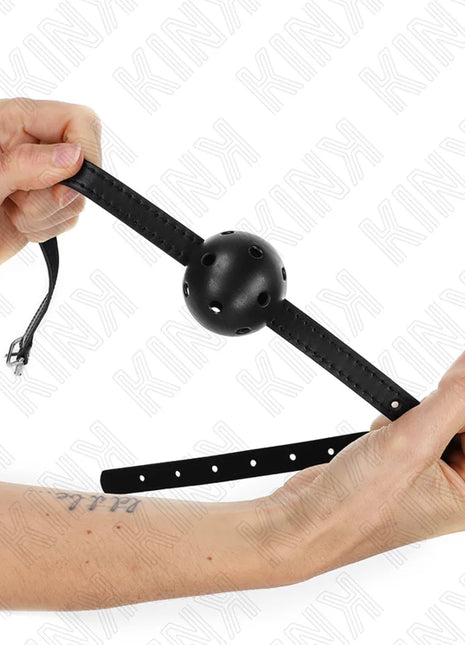KINK - SIMPLICITY SCHWARZER ATMUNGSAKTIVER BALL 4,5 CM GAG 62 x 1,5 CM