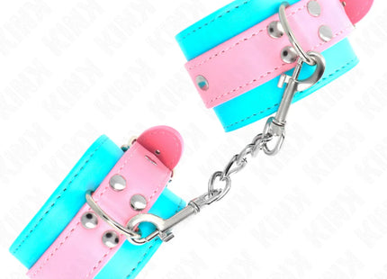 KINK - SÜßE HANDGELENKFESSELN BLAU/ROSA VERSTELLBAR 16-28 CM X 5 CM