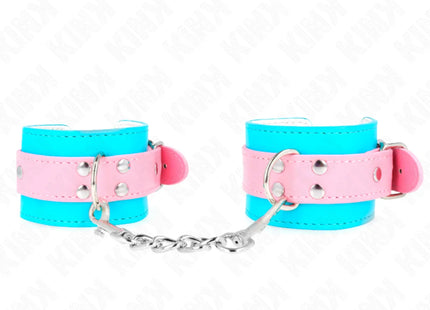KINK - SÜßE HANDGELENKFESSELN BLAU/ROSA VERSTELLBAR 16-28 CM X 5 CM