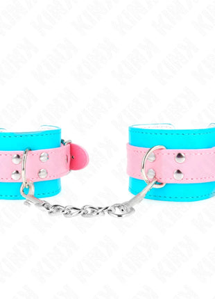 KINK - SÜßE HANDGELENKFESSELN BLAU/ROSA VERSTELLBAR 16-28 CM X 5 CM