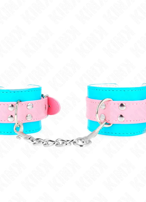 KINK - SÜßE HANDGELENKFESSELN BLAU/ROSA VERSTELLBAR 16-28 CM X 5 CM