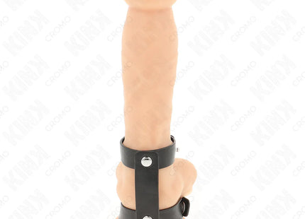 KINK - VERSTELLBARER DOPPELTER PENISRING AUS LEDER
