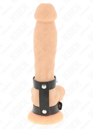 KINK - VERSTELLBARER DOPPELTER PENISRING AUS LEDER