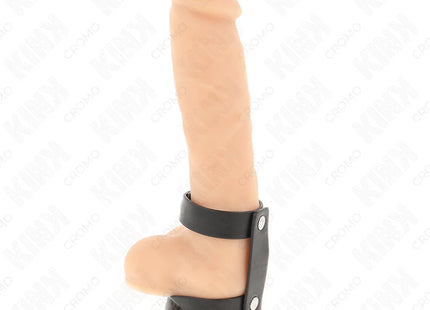 KINK - VERSTELLBARER DOPPELTER PENISRING AUS LEDER