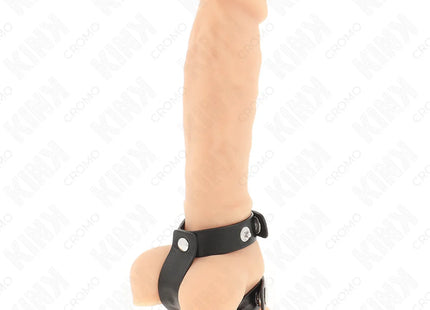 KINK - VERSTELLBARER DOPPELTER PENISRING AUS LEDER