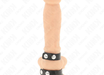 KINK - VERSTELLBARER DOPPELTER PENISRING AUS LEDER