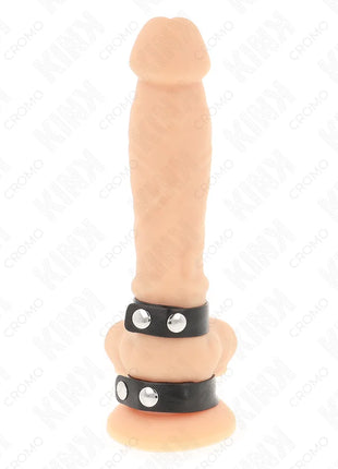 KINK - VERSTELLBARER DOPPELTER PENISRING AUS LEDER