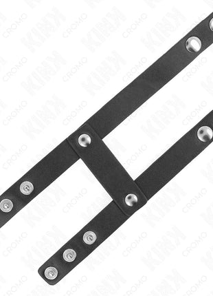 KINK - VERSTELLBARER DOPPELTER PENISRING AUS LEDER