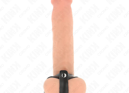 KINK - VERSTELLBARER PENISRING AUS LEDER UND HODENTEILGURT