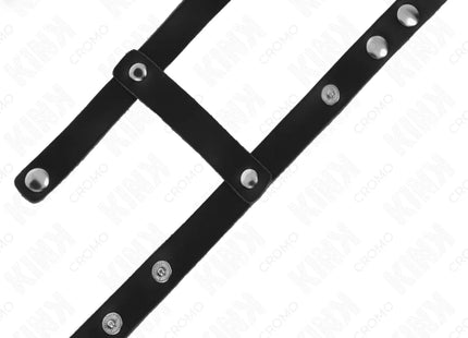 KINK - VERSTELLBARER PENISRING AUS LEDER UND HODENTEILGURT