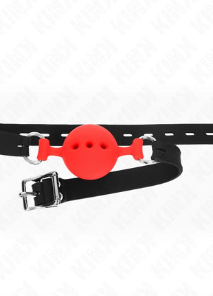 KINK - VOLLSILIKON-KLAPPEN 55 x 2 CM MIT 4,5 CM KUGEL GRÖSSE M ROT VERSTELLBAR 35-51 CM