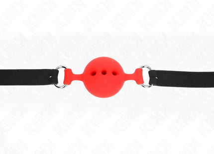KINK - VOLLSILIKON-KLAPPEN 55 x 2 CM MIT 4,5 CM KUGEL GRÖSSE M ROT VERSTELLBAR 35-51 CM