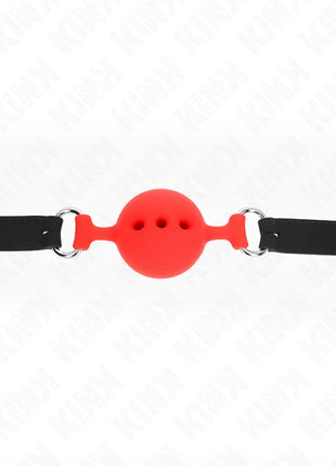 KINK - VOLLSILIKON-KLAPPEN 55 x 2 CM MIT 4,5 CM KUGEL GRÖSSE M ROT VERSTELLBAR 35-51 CM