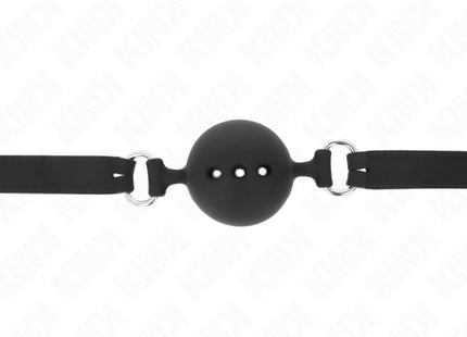 KINK - VOLLSILIKON-KLAPPEN 55 x 2 CM MIT 4,5 CM KUGEL GRÖSSE M SCHWARZ VERSTELLBAR 35-51 CM