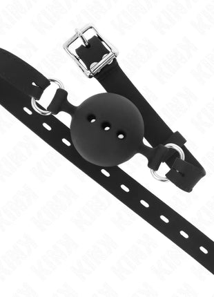 KINK - VOLLSILIKON-KLAPPEN 55 x 2 CM MIT 4,5 CM KUGEL GRÖSSE M SCHWARZ VERSTELLBAR 35-51 CM