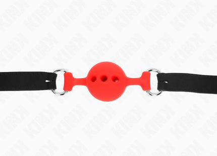 KINK - VOLLSILIKON-KLAPPEN 55 x 2 CM MIT 4 CM KUGEL GRÖSSE S ROT VERSTELLBAR 35-51 CM