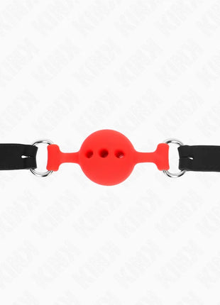 KINK - VOLLSILIKON-KLAPPEN 55 x 2 CM MIT 4 CM KUGEL GRÖSSE S ROT VERSTELLBAR 35-51 CM