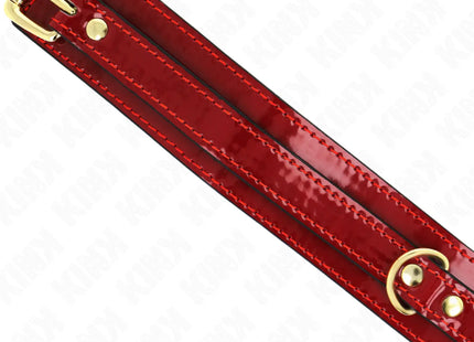 KINK - WEINROTE VERSTELLBARE HALSKETTE MIT GOLDENEN DETAILS 29-42,5 CM X 4 CM