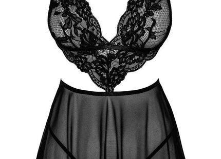 KISS242 Negligee aus Netz und Spitze von Kissable - S/M / Black - Negligee
