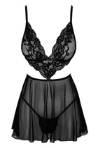 KISS242 Negligee aus Netz und Spitze von Kissable - S/M / Black - Negligee