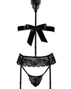 KISS244 4-teiliges Set aus Spitze von Kissable - S/M / Black - Sexy Dessous-Set