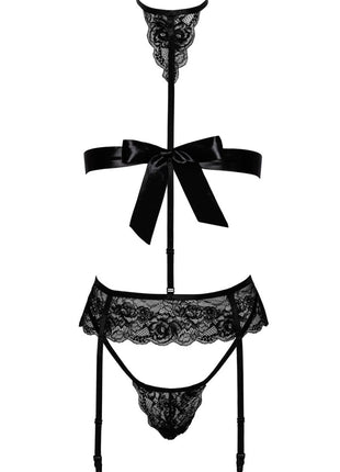 KISS244 4-teiliges Set aus Spitze von Kissable - S/M / Black - Sexy Dessous-Set