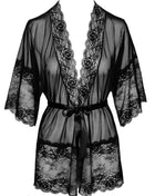 KISS245 Negligee aus Netz und Spitze von Kissable - S/M / Black - Kimono