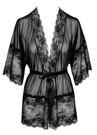 KISS245 Negligee aus Netz und Spitze von Kissable - S/M / Black - Kimono