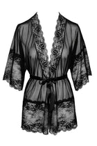 KISS245 Negligee aus Netz und Spitze von Kissable - S/M / Black - Kimono
