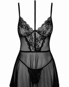 KISS249 Negligee aus Netz und Spitze von Kissable - S/M / Black - Negligee