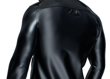Langärmliges Powerwetlook & PVC Shirt H064 - S - Longsleev