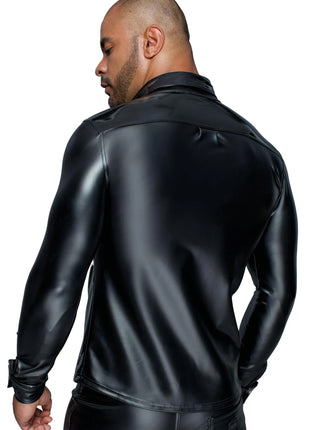 Langärmliges Powerwetlook & PVC Shirt H064 - S - Longsleev