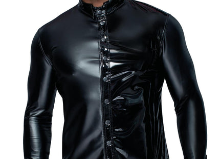 Langärmliges Powerwetlook & PVC Shirt H064 - S - Longsleev