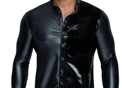 Langärmliges Powerwetlook & PVC Shirt H064 - S - Longsleev