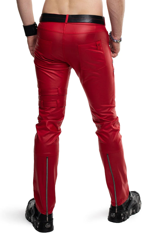 lange Herren Hose RMTommaso002 rot von Regnes Fetish Planet - Herren-Hose