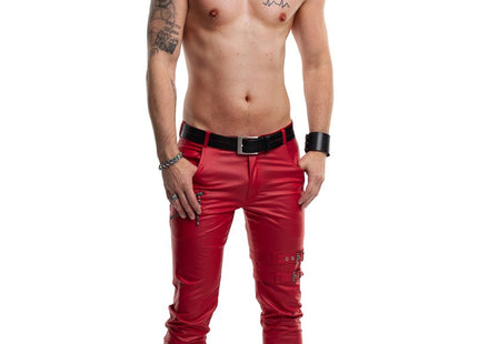 lange Herren Hose RMTommaso002 rot von Regnes Fetish Planet - S / Red - Herren-Hose