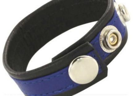 LEATHER BODY - VERSTELLBARER LEDERGURT FÜR PENIS BLAU-SCHWARZ