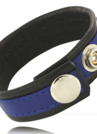 LEATHER BODY - VERSTELLBARER LEDERGURT FÜR PENIS BLAU-SCHWARZ