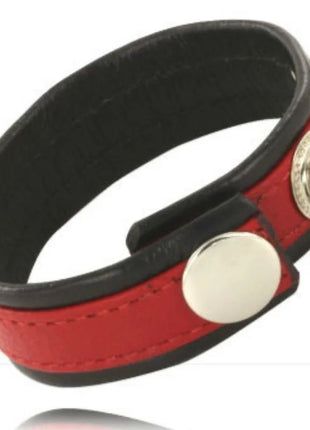 LEATHER BODY - VERSTELLBARER LEDERGURT FÜR PENIS ROT-SCHWARZ