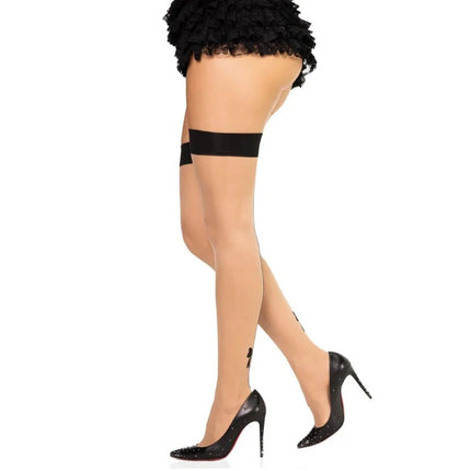 LEG AVENUE - 1963 SPANDEX-STRÜMPFE MIT NÄHTEN IM HINTERTEIL SCHWARZ - EINHEITSGRÖSSE