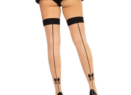 LEG AVENUE - 1963 SPANDEX-STRÜMPFE MIT NÄHTEN IM HINTERTEIL SCHWARZ - EINHEITSGRÖSSE