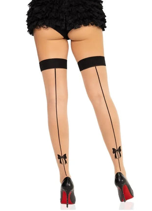 LEG AVENUE - 1963 SPANDEX-STRÜMPFE MIT NÄHTEN IM HINTERTEIL SCHWARZ - EINHEITSGRÖSSE