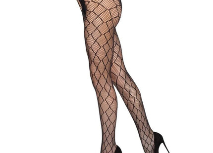 LEG AVENUE - 1966 NETZSTRUMPFHOSE MIT OFFENEM SCHRITT SCHWARZ - EINHEITSGRÖSSE