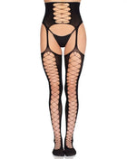 LEG AVENUE - 1968 STRÜMPFE MIT ANGENÄHTEM STRUMPFHALTER SCHWARZ - EINHEITSGRÖSSE