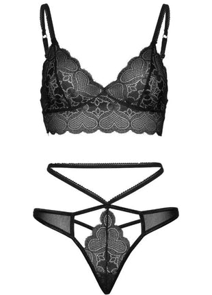 LEG AVENUE - 2-TEILIGES SET STRAPPY CUT G STRING S/M - BH & Slip