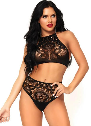 LEG AVENUE - 2-TEILIGES SET TOP UND HÖSCHE M/L - BH & Slip
