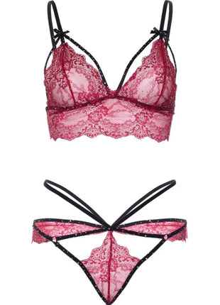 LEG AVENUE – 81623 BH & String-Set Burgunderrot - S - Sexy Dessous-Set
