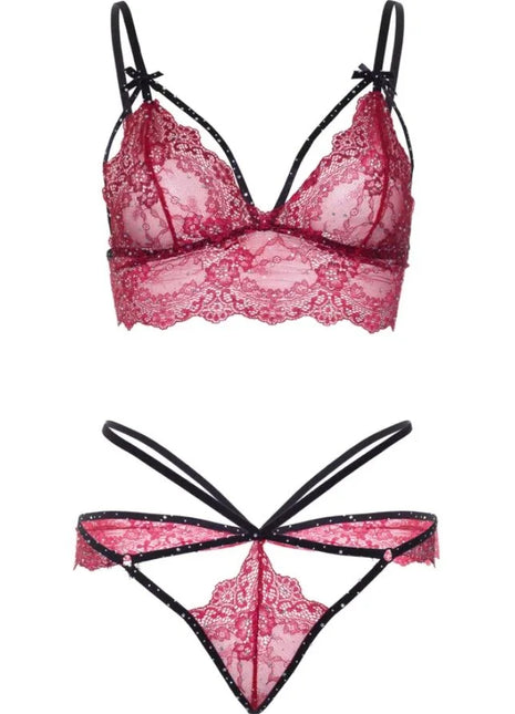 LEG AVENUE – 81623 BH & String-Set Burgunderrot - S - Sexy Dessous-Set