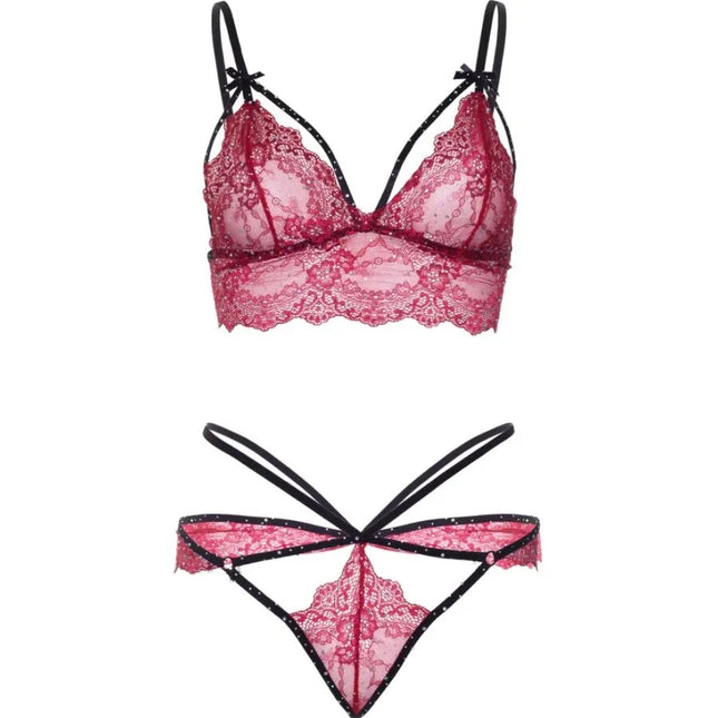 LEG AVENUE – 81623 BH & String-Set Burgunderrot - S - Sexy Dessous-Set